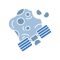 Asteroid mining  color flat icon.