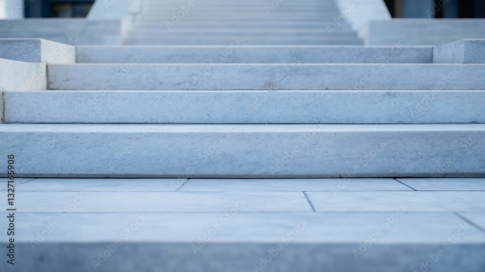 Leinwandbilder closeup view of elegantly designed marble steps leading to a modern architectural building : generat