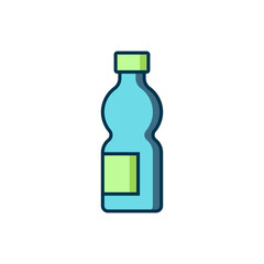 Filled outline Bottle of water icon isolated on white background. Soda aqua drink sign. Flat filled outline style with shadow. Vector