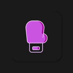 Filled outline Boxing glove icon isolated on black background. Flat filled outline style with shadow. Vector