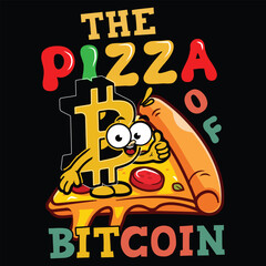 Illustration of pizza with typography vector graphic for tshirt or apparel print.