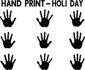 hand print silhouette - Holi day elements