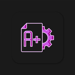 Fototapeta premium Filled outline Exam sheet with A plus grade icon isolated on black background. Test paper, exam, or survey concept. School test or exam. Flat filled outline style with shadow. Vector