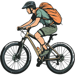 Naklejka premium man riding a bike