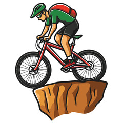 Fototapeta premium man riding a bike