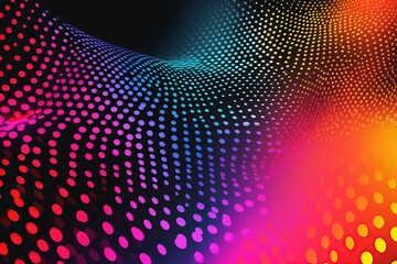 Fototapeta premium Colorful LED screen with vibrant pixel dots pattern