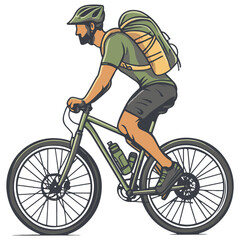 Naklejka premium man riding a bike