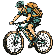 Fototapeta premium man riding a bike