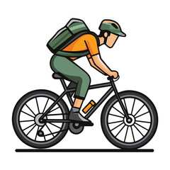 Fototapeta premium man riding a bike