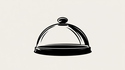 Obraz premium Glass cloche on tray, isolated background, food service