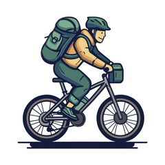 Fototapeta premium man riding a bike