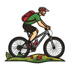 Obraz premium man riding a bike