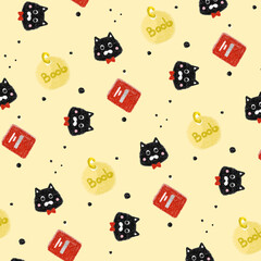 seamless pattern with cats