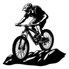 Naklejka premium man riding a bike