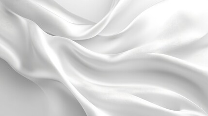Fototapeta premium Minimalist white background with smooth flowing satinlike curves perfect for product presentations or text overlays