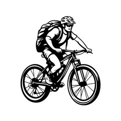Naklejka premium man riding a bike