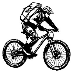 Naklejka premium man riding a bike