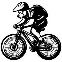 Naklejka premium man riding a bike