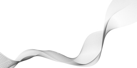abstract wave melody lines on white background, technical wave flowing web science tech geometric curved and dynamic lines, modern and dynamic curved geometric lines is arranging randomly.