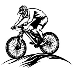 Naklejka premium man riding a bike
