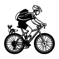 Naklejka premium man riding a bike