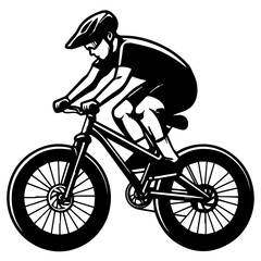 Naklejka premium man riding a bike