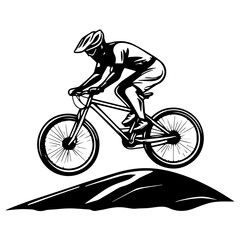 Naklejka premium man riding a bike