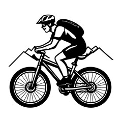 Naklejka premium man riding a bike