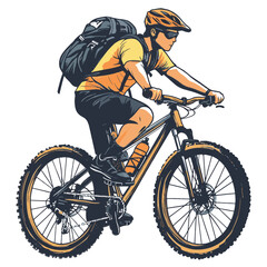 Fototapeta premium man riding a bike