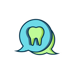 Filled outline Tooth icon isolated on white background. Tooth symbol for dentistry clinic or dentist medical center and toothpaste package. Flat filled outline style with shadow. Vector