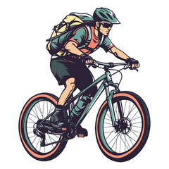 Obraz premium man riding a bike