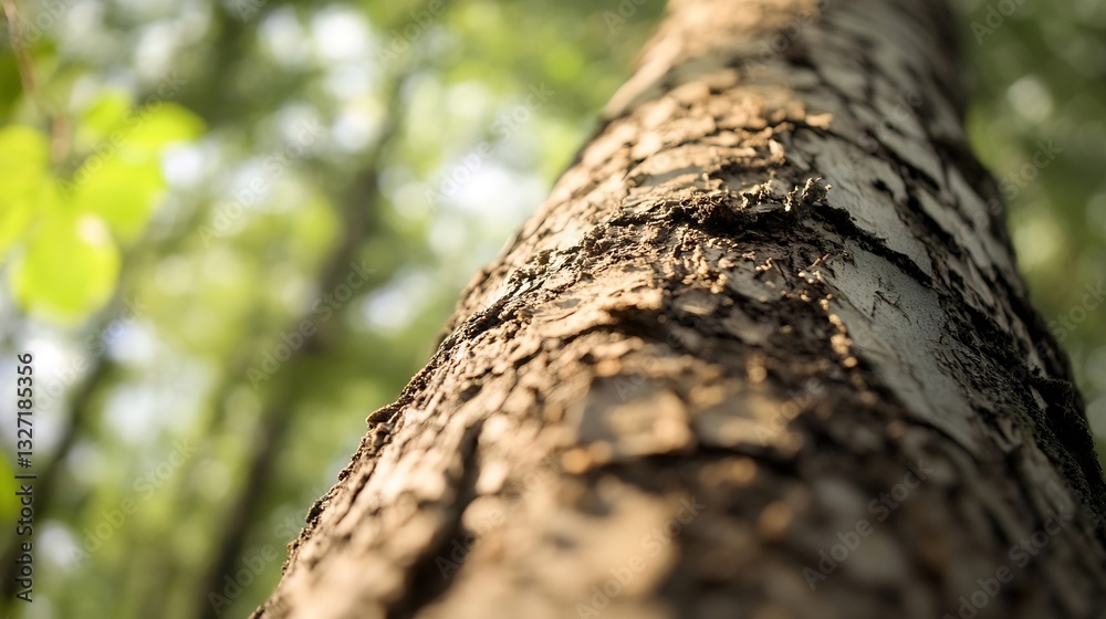 Aufkleber Macro View of Textured Bark on a Tree Inviting Exploration of Nature's Intricate Details : Generative AI