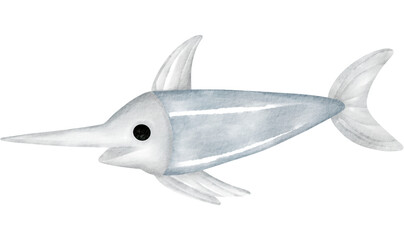 swordfish watercolor