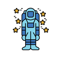 cosmonaut color flat icon.