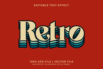 3D Retro Editable Text Effect. Editable Retro font Template