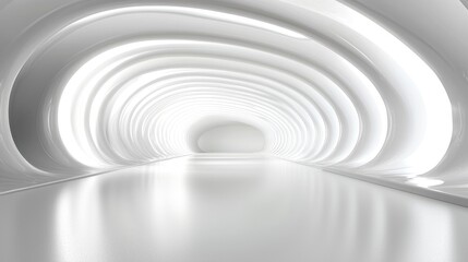 Abstract White Tunnel: A Futuristic Architectural Design