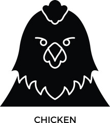 Black rooster head silhouette
