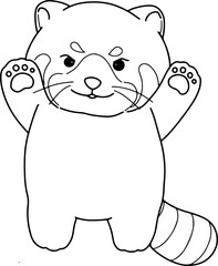 hand drawn red panda