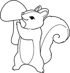 hand drawn squirrel