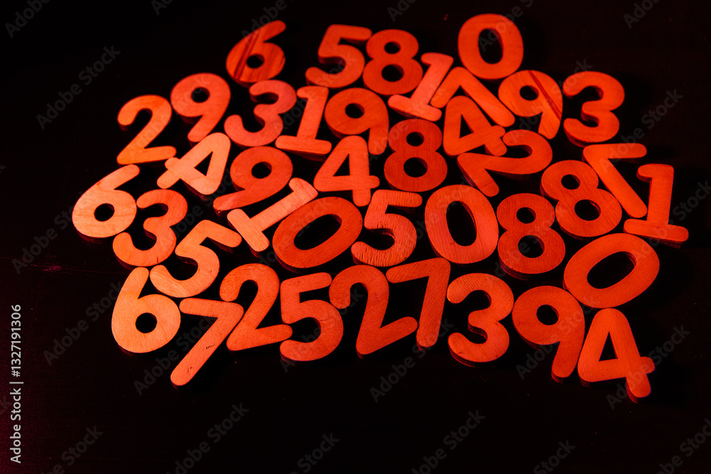 Poster background of numbers. from zero to nine. numbers texture. finance data concept. mathematic. seamles