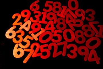 Background of numbers. from zero to nine. Numbers texture. Finance data concept. Mathematic....