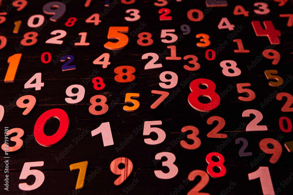 Poster background of numbers. from zero to nine. numbers texture. finance data concept. mathematic. seamles