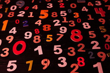 Background of numbers. from zero to nine. Numbers texture. Finance data concept. Mathematic....