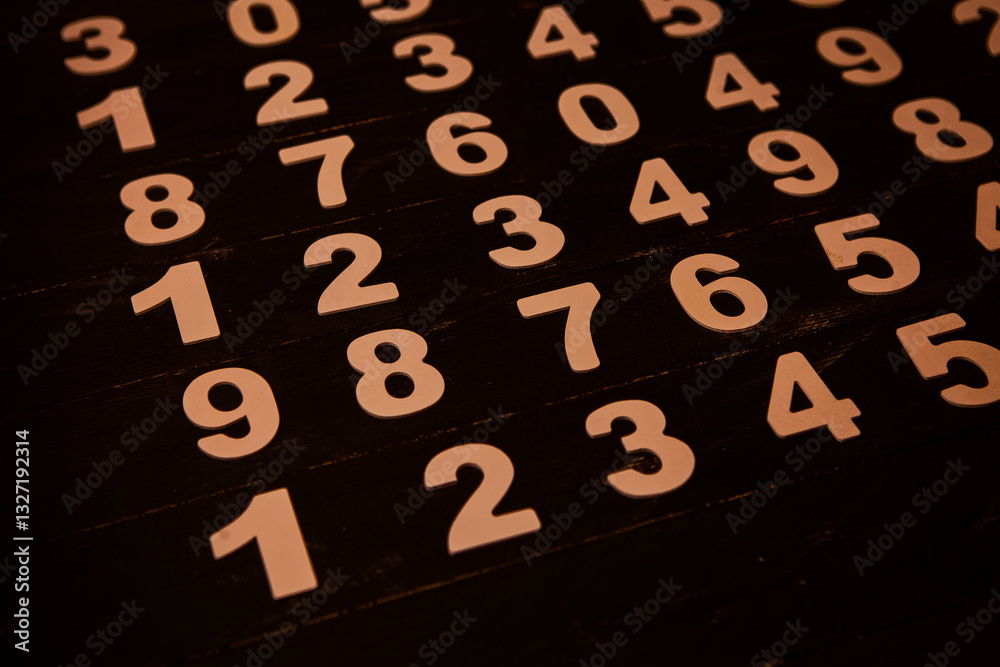Poster background of numbers. from zero to nine. numbers texture. finance data concept. mathematic. seamles