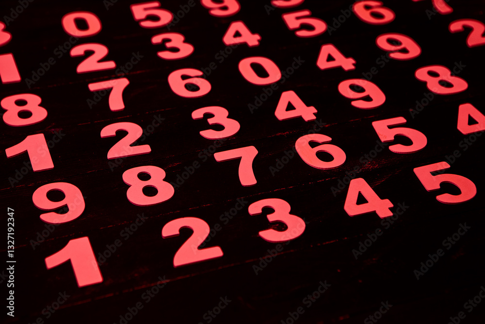 Poster background of numbers. from zero to nine. numbers texture. finance data concept. mathematic. seamles