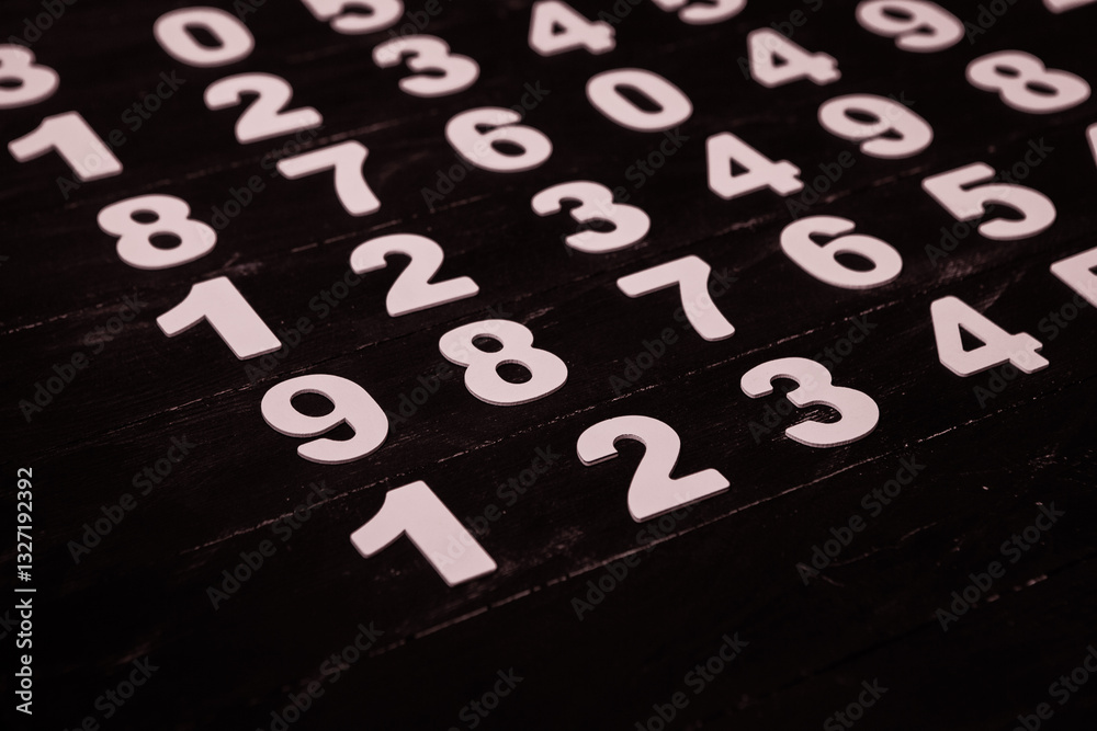 Poster background of numbers. from zero to nine. numbers texture. finance data concept. mathematic. seamles