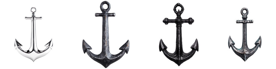 Set of anchor isolated on transparent background