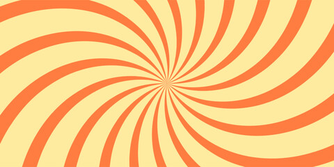 Sunburst background. Orange spiral pattern.