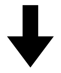 black arrow down isolated transparent background