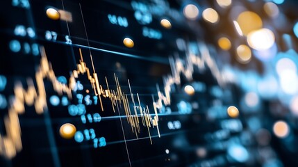 Dynamic stock market graph displaying fluctuating financial trends in a vibrant analytics display : Generative AI